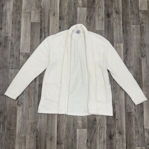 Sherpa fur white cream knit cardigan